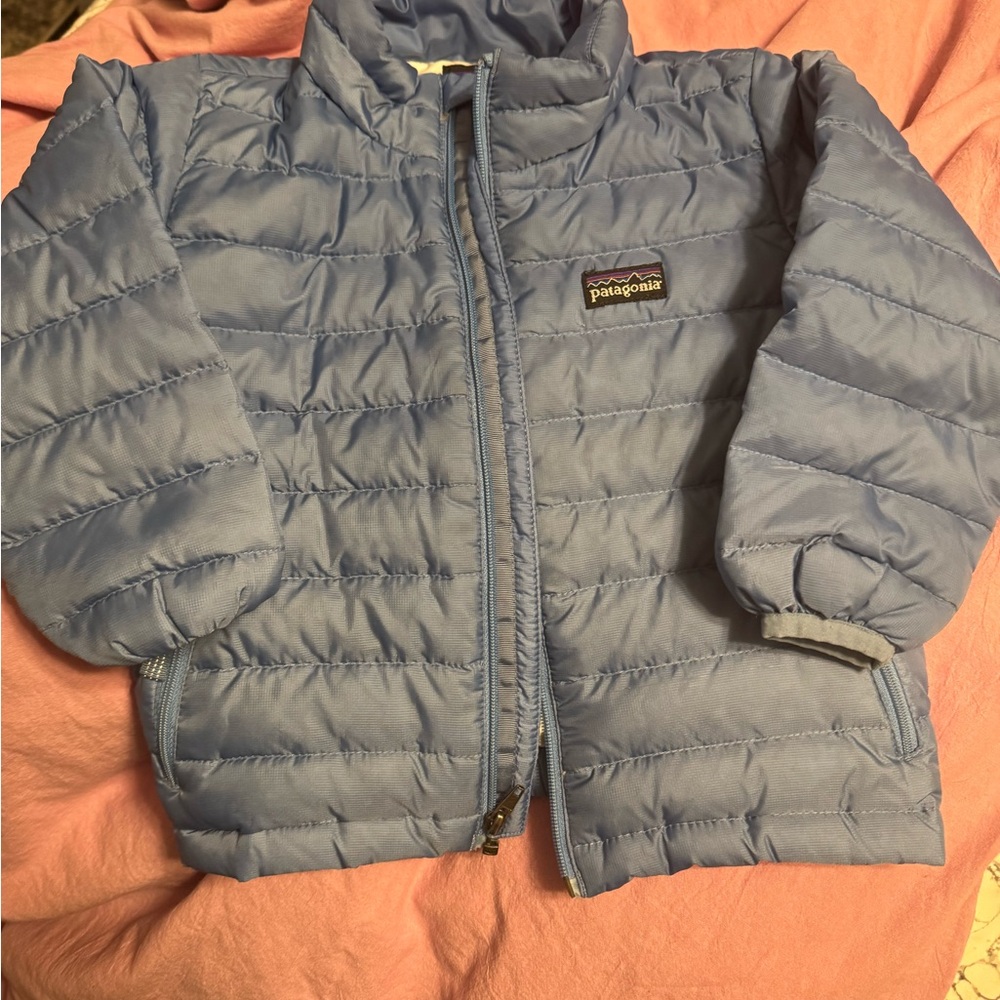 Patagonia Kids Light Blue Puffer Coat